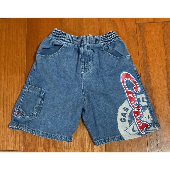 Disney Other - Vintage Disney Pixar Cars Denim Jean cargo Shorts 2000s y2k elastic band size 7
